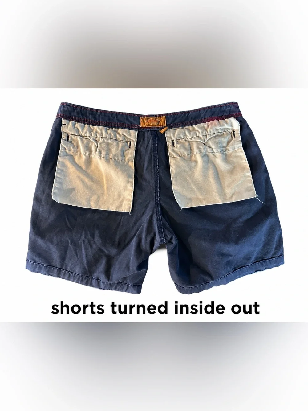 Red Camel 100% Cotton Men’s Navy Chino Shorts Size 36 Faded Preppy Casual